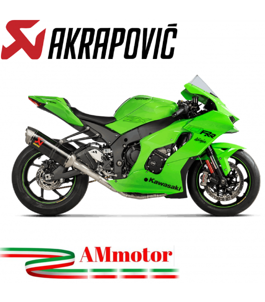 Staffa Akrapovic In Carbonio Per Kawasaki Zx-10 R 16 2020 Scarico Completo  Elimina Pedana