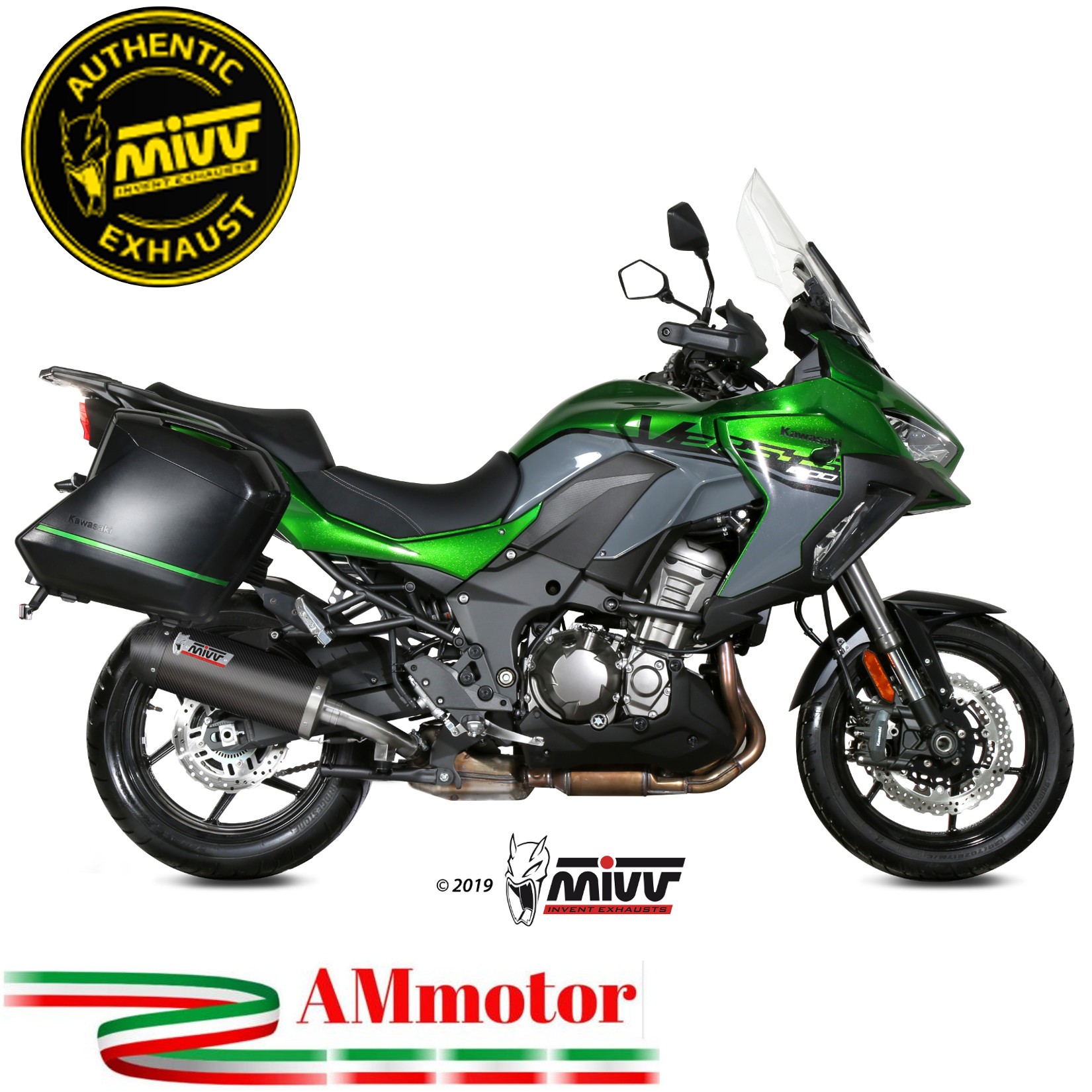 Mivv Kawasaki ER 500 Terminale Di Scarico Moto Marmitta Oval Titanio